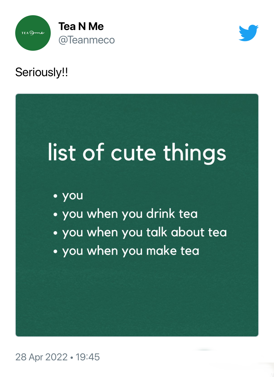 1 a screenshot of a tweet from an ayurvedic tea brand