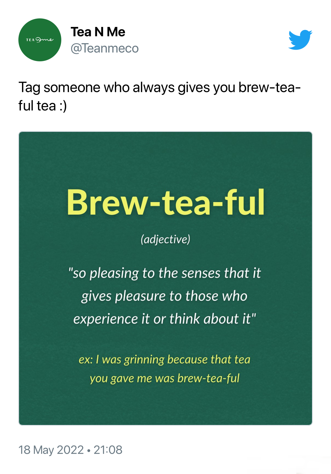 2 a screenshot of a tweet from an ayurvedic tea brand