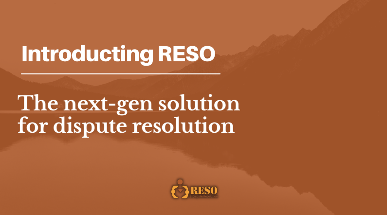 RESO 1 screenshot from a presentation of a dispute resolution platform.