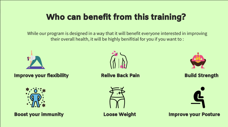 TY 4 screenshot of a landing page for a yoga training program