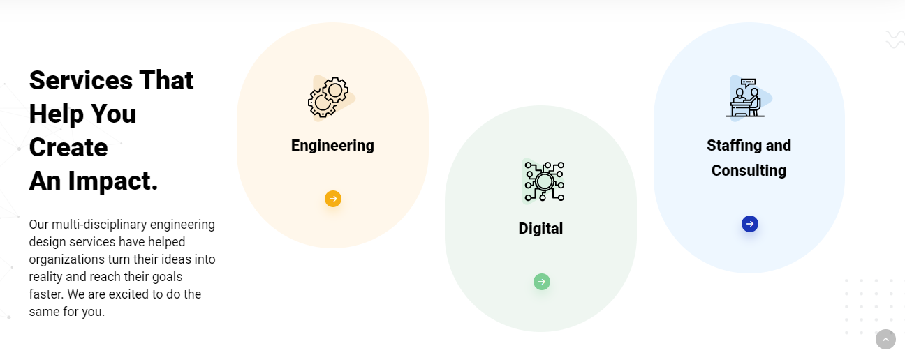 act 2 screenshot of the homepage of an engineering company's website.