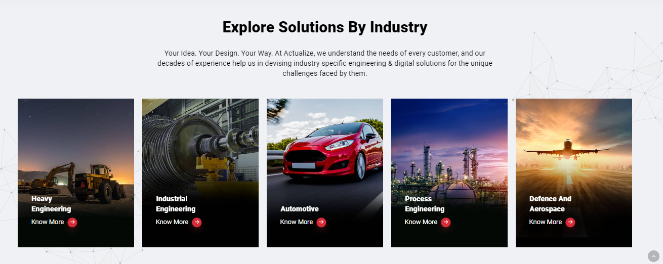 act 3 screenshot of the homepage of an engineering company's website.