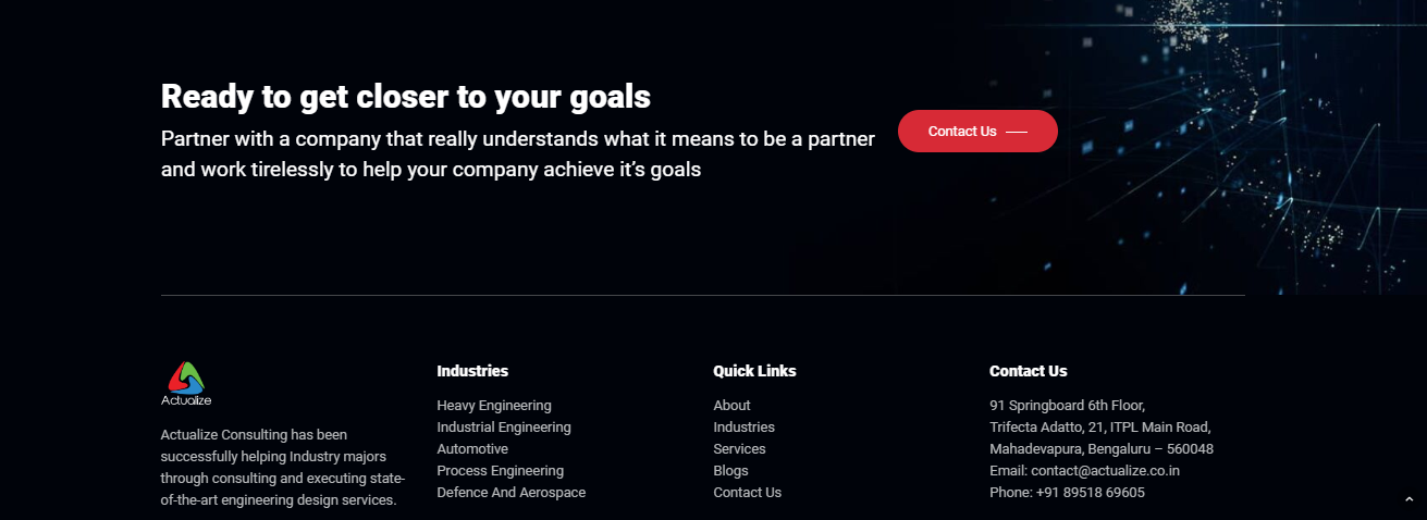 act 7 screenshots of website of an enginnering company's bsite