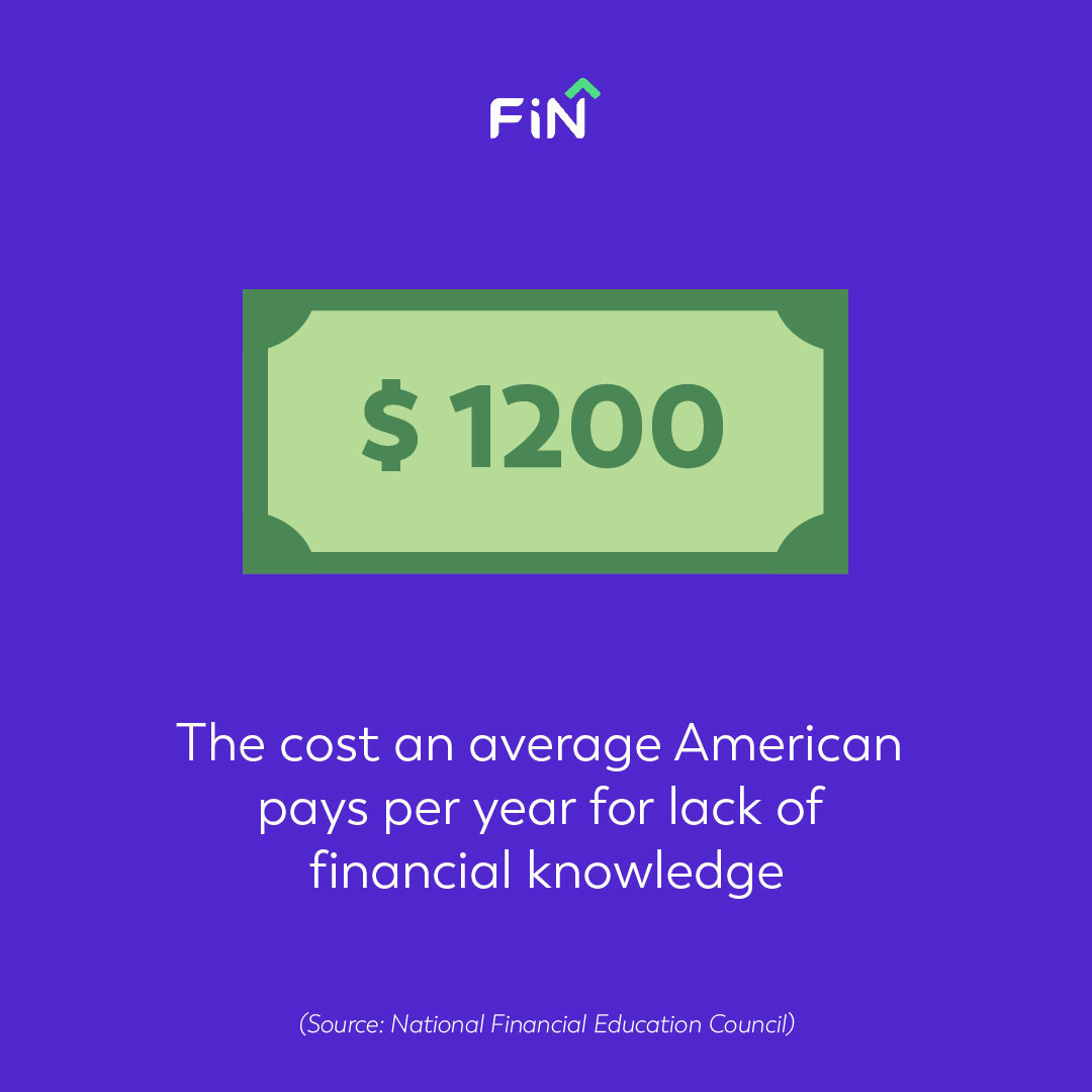 fin 2 Screenshot of the fintech app's social media post showing what the average American has to pay because of a lack of financial knowledge