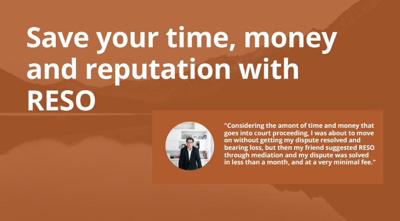 reso 7 screenshot from a presentation of a dispute resolution platform.